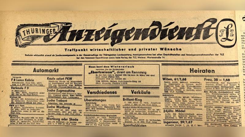 Wie sich Werbeanzeigen in der TLZ über die Jahre entwickelt haben