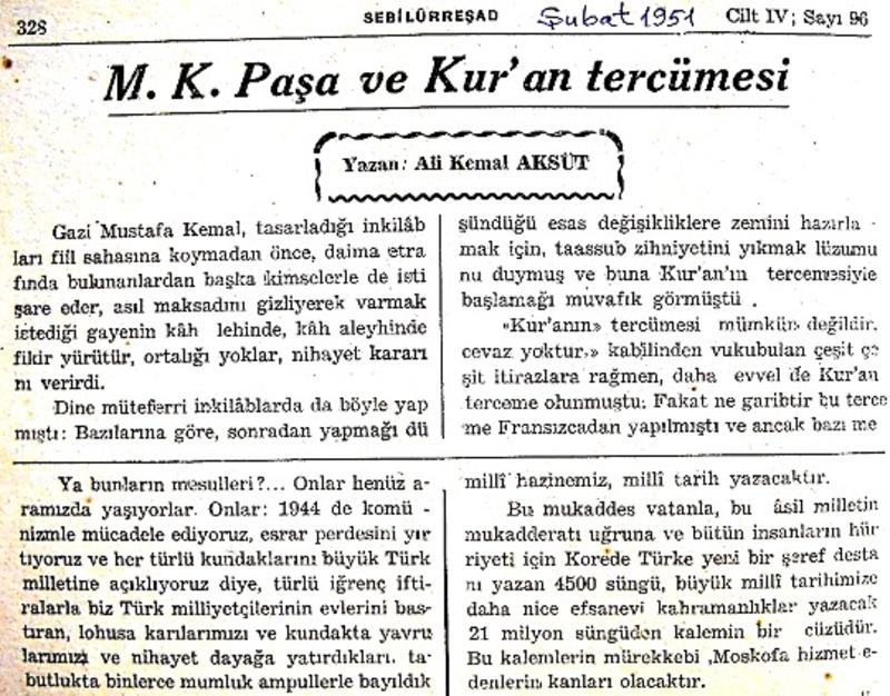 Mustafa Kemâl'in uydurma şecereleri ve hakîkî mensûbiyeti (116)
