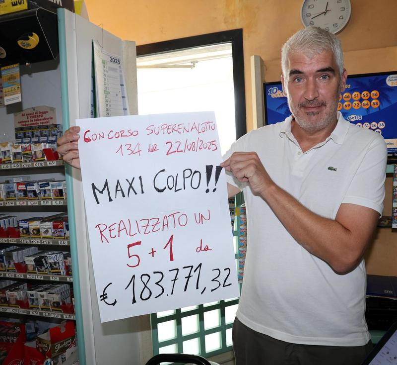 Cinque più uno fa 183mila. Maxi colpo al Superenalotto