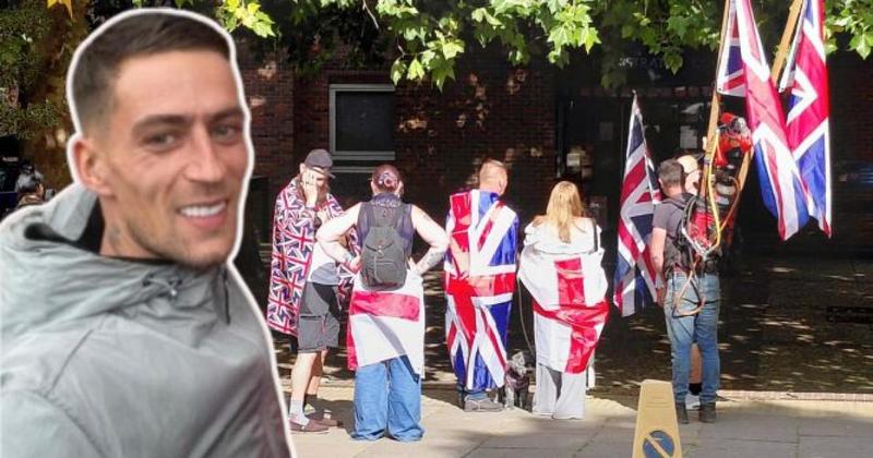 Protesters descend on court as man denies asylum hotel trespass and theft