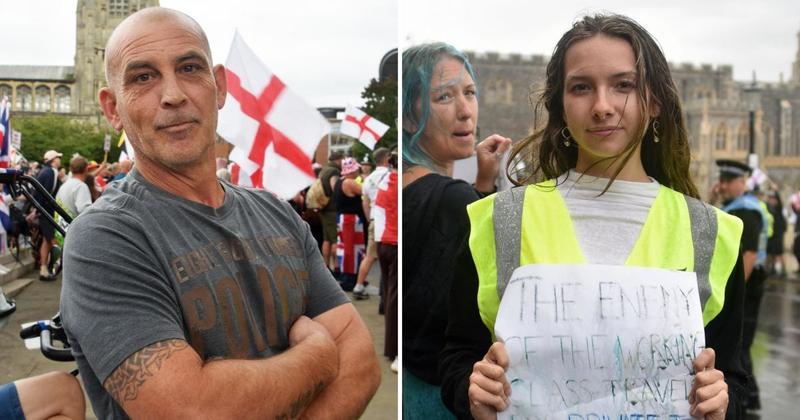 Protesters and counter-protesters gather at City Hall for 'Deport Them All' rally