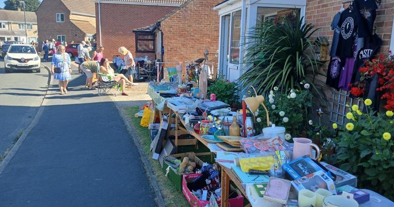 Town transformed for bank holiday garage sale