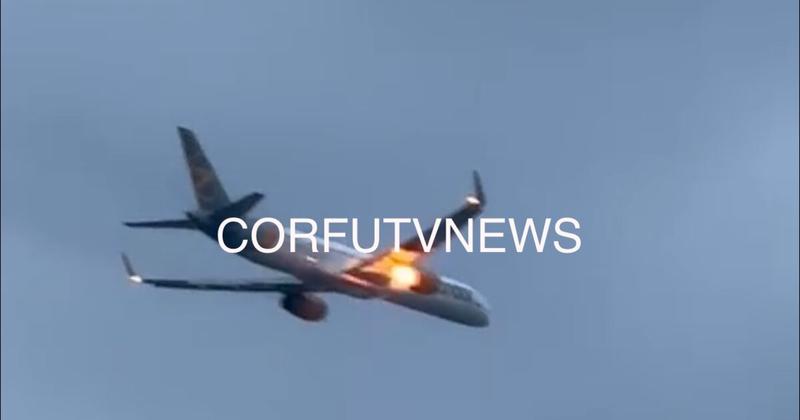 Συναγερμός στην Κέρκυρα: Φλόγες από την τουρμπίνα αεροπλάνου κατά την απογείωσή του
