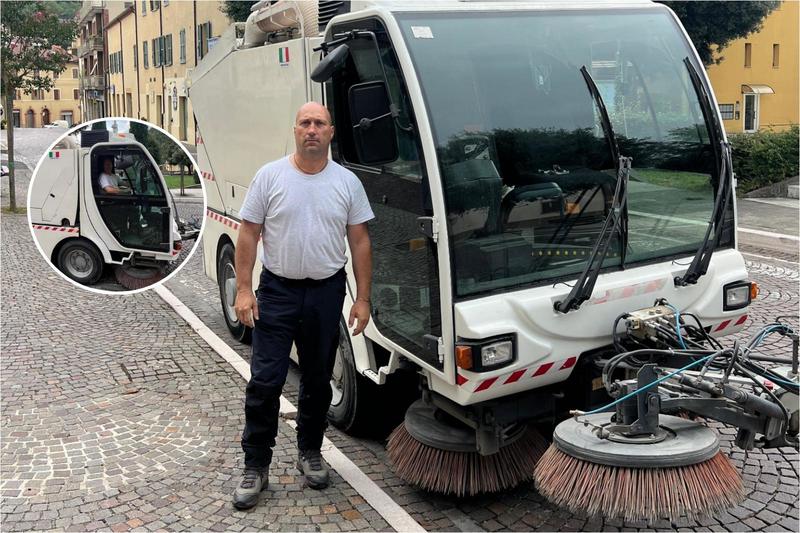 Il sindaco spazzino: pulisce le strade nei giorni festivi. “Faccio la mia parte”