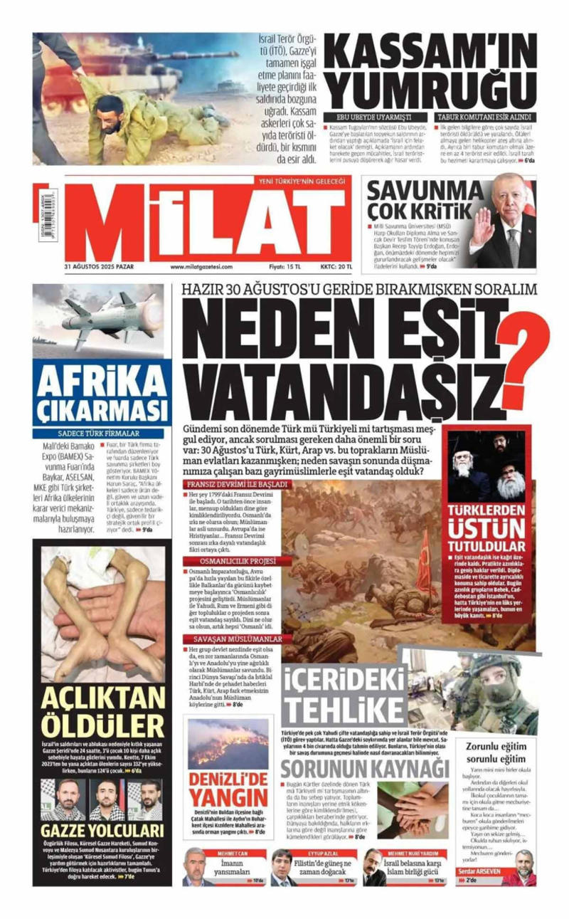 Millet tanımını bombalayan Milat