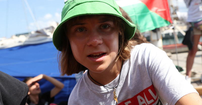 Greta Thunberg joins flotilla heading for Gaza with aid