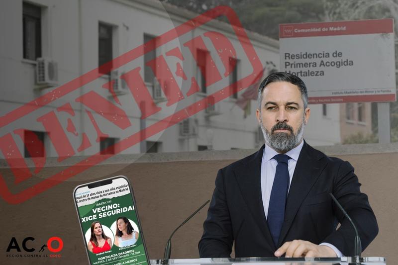 ACO pide prohibir la manifestación de Vox frente al Centro de Primera Acogida de Hortaleza