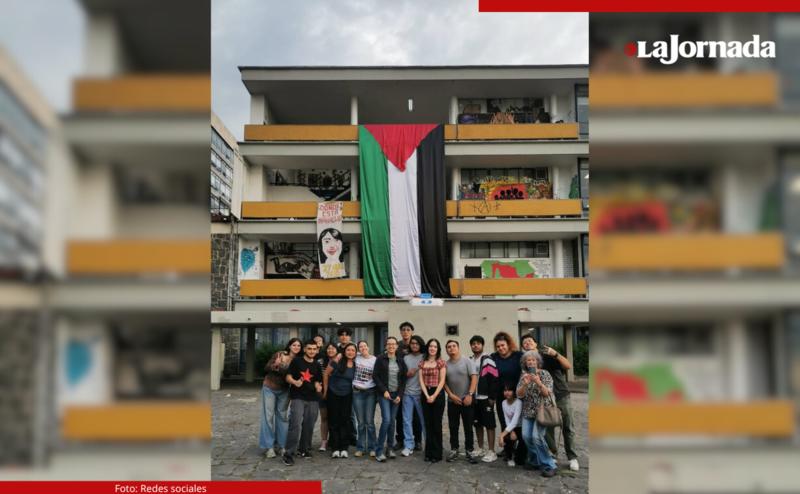 Una bandera monumental itinerante de Palestina