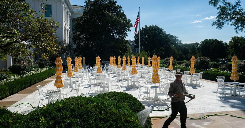 Trump’s Paved White House Patio Renamed the ‘Rose Garden Club’