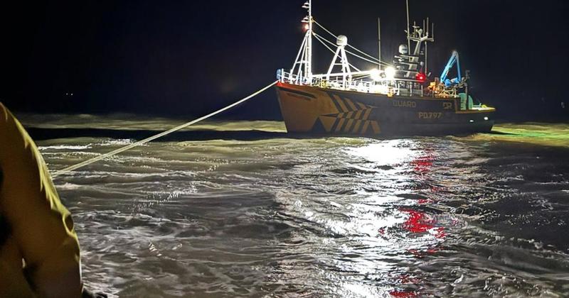 Stranded guard vessel sparks early morning rescue