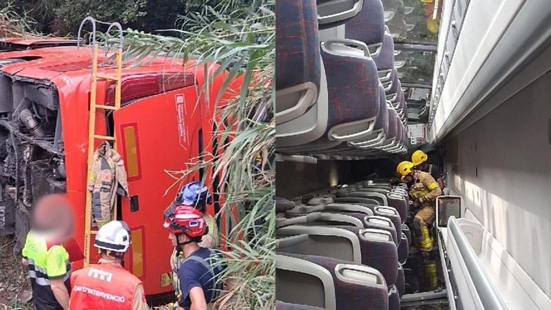 Una pasajera del bus volcado en Santa Susanna: 