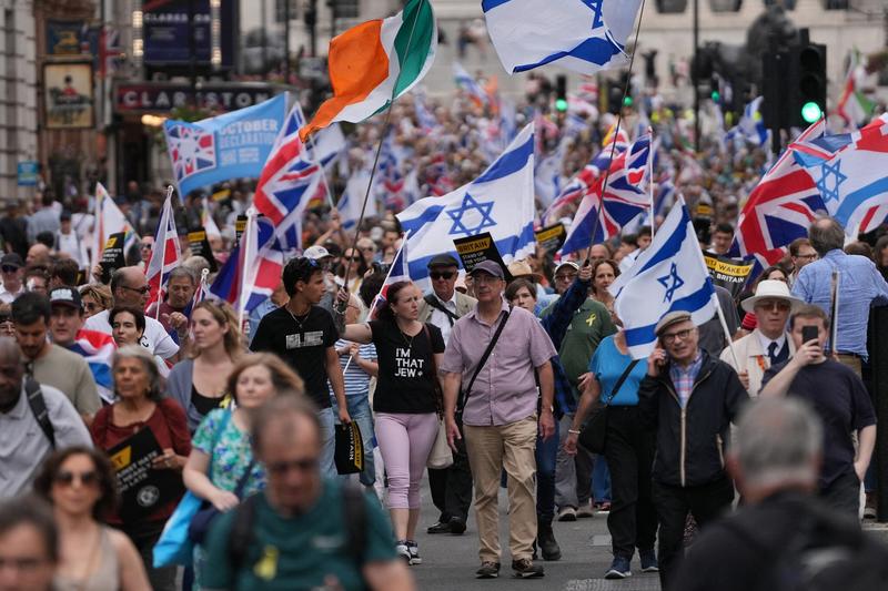 ‘Britain, wake up now’: Estimated 70,000 join March Against Antisemitism in London