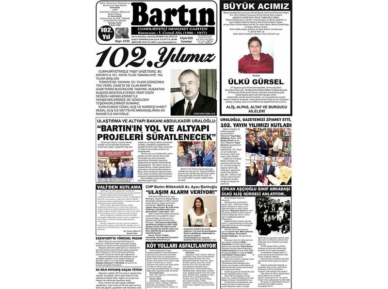 Bartın gazetesi 102 yaşında