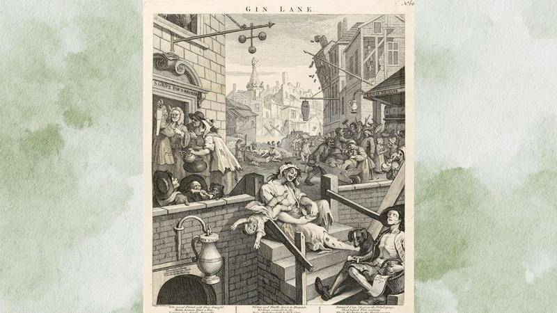 Gin Lane by William Hogarth is a critique of 18th-century London’s growing funeral trade