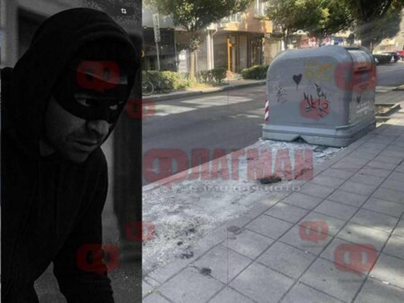 Бургаски Зоро пали контейнери в центъра, възбуждал се от миризмата на горящ боклук