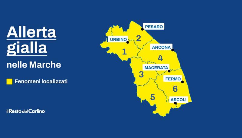 Marche, la perturbazione atlantica porta forti temporali. Allerta gialla: dove e quando