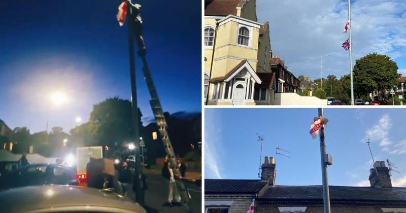 Dozens of flags put up across city neighbourhood overnight as locals call police