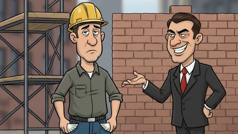 Cómo quieres que la obra avance si no compras los materiales ni le pagas al albañil