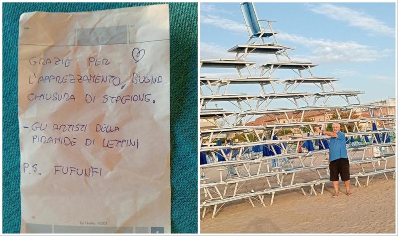 Dopo la piramide di lettini spunta un misterioso biglietto degli autori