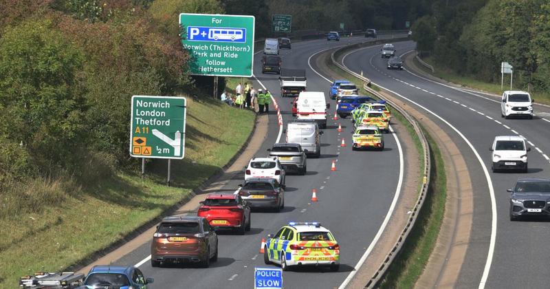 20-minute delays reported on the A47 after four-vehicle crash