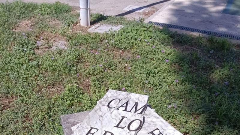 Vandalizzata la targaÂ in ricordo di Daniele Del Coree Loris Di Roberto