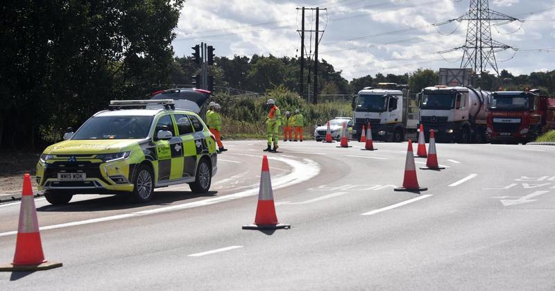 Thickthorn roundabout FINALLY reopens two days after fuel spill