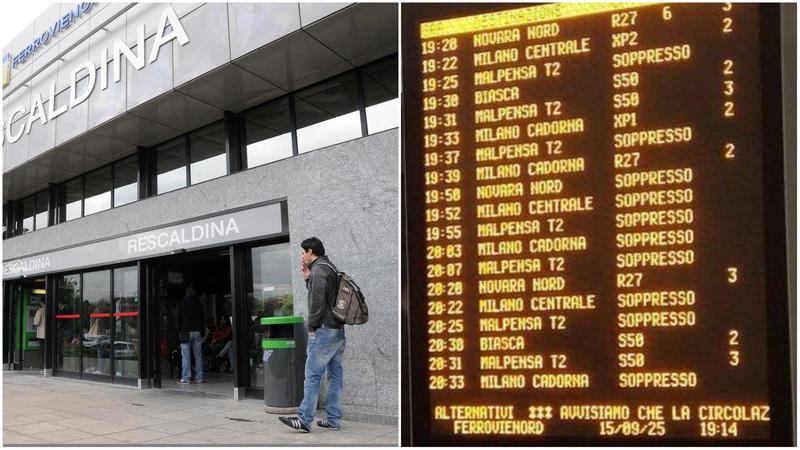 Piovono blocchi di cemento da un cantiere sulla A8: treni fermi sulla linea Milano-Varese