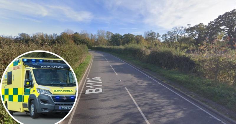 Motorcyclist taken to hospital after crash closes road for nearly three hours