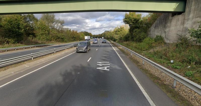 Delays on A11 due to 'broken down vehicle'