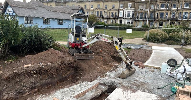 Groundworks under way on seafront ahead of statue unveiling