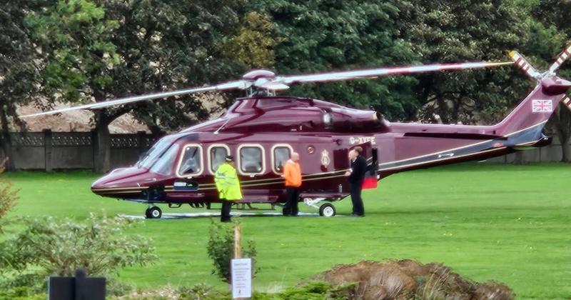 Why has a royal helicopter landed in Lowestoft?
