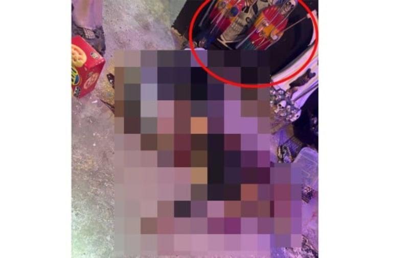 La Santa Muerte junto a tres ejecutados