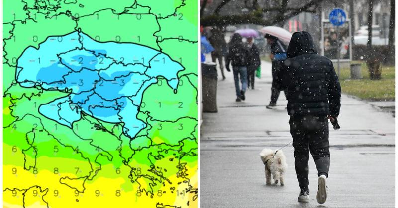 FOTO Stiže snažna promjena vremena, objavljene prognostičke karte: Pogledajte gdje je moguć i snijeg