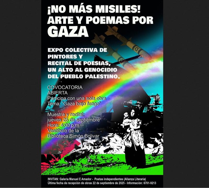 Muestra pictórica y recital poético en Panamá solidarios con Gaza (+Fotos)