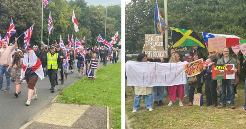 Argument breaks out at Norwich march against asylum seekers