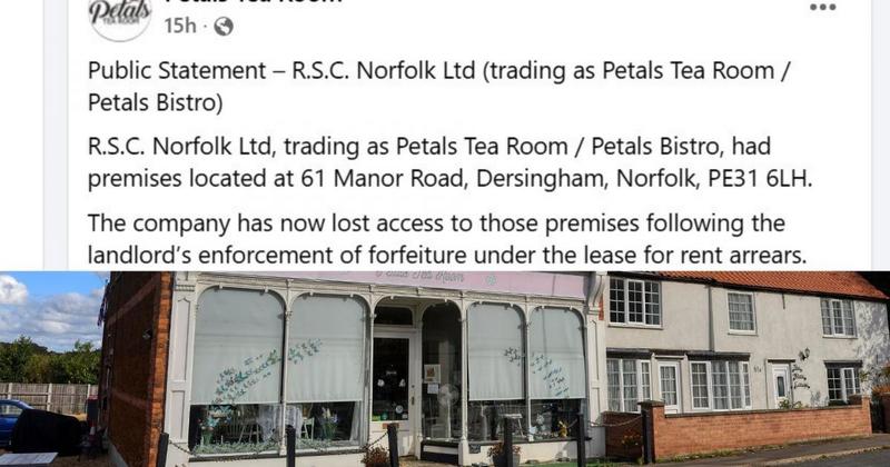Tea shop whose owner was being pursued over debts goes bust