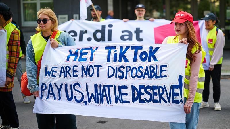 Streik bei Tiktok in Berlin: Der Kampf gegen die Lotusblume geht weiter