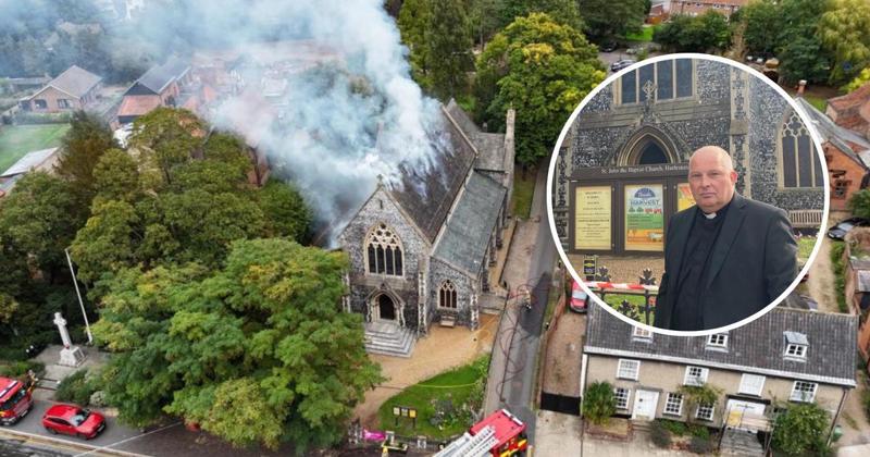 Senior cleric vows to restore Norfolk church devastated in blaze
