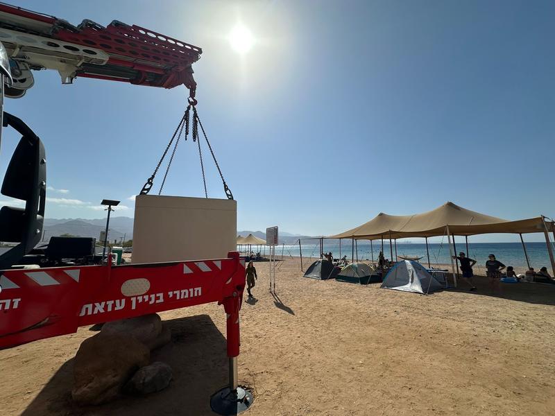 Eilat deploys 10 new public bomb shelters as Houthi drone shot down over resort city
