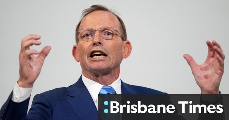 Tony Abbott addresses the faithful at Tory party conference