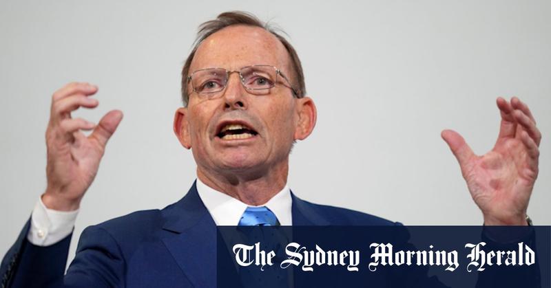 Tony Abbott addresses the faithful at Tory party conference