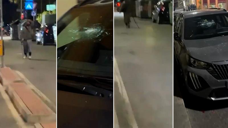 Armato di katana semina il panico e sfascia le auto /