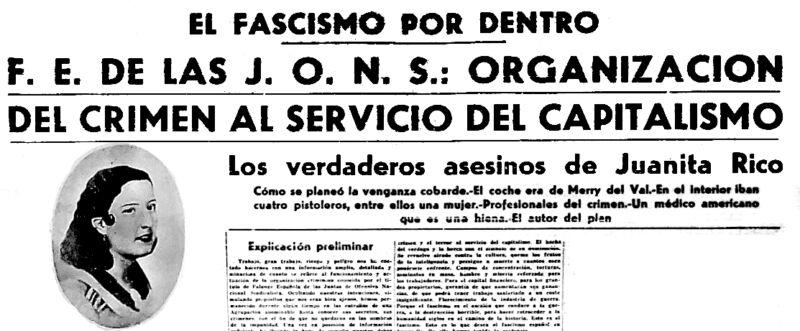 «El fascismo por dentro»: Organización criminal al servicio del capitalismo -Septiembre/Octubre de 1934-