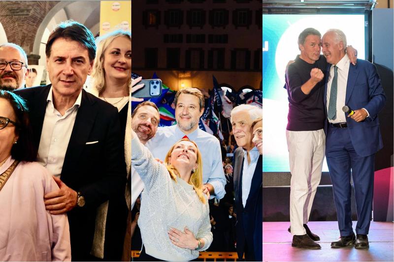 Elezioni regionali in Toscana, la diretta dei comizi finali. Meloni con Tomasi in San Lorenzo. Stretta di mano Giani-Conte