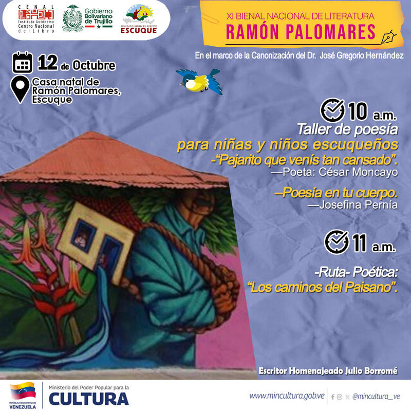 XI Bienal Nacional de Literatura Ramón Palomares cuenta con una programación dedicada a los niños XI Bienal Nacional de Literatura Ramón Palomares cuenta con una programación dedicada a los niños