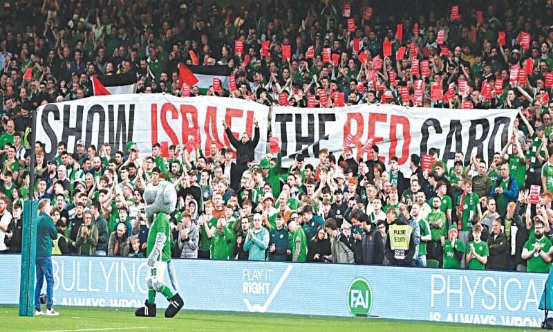 FOOTBALL: RED-CARDING ISRAEL FOOTBALL: RED-CARDING ISRAEL