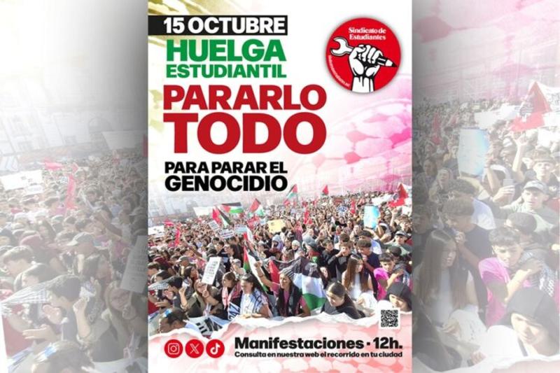 15 de octubre huelga estudiantil. Lo paramos todo para parar el genocidio