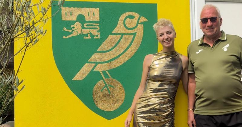 Norwich City fan surprised with huge Canaries mural in his garden