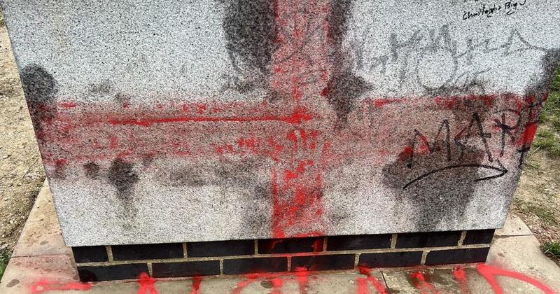 Anger after vandals spray St George's flag on memorial to former Norwich Lord Mayor