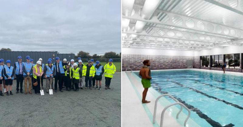 Work finally beings at Norfolk town's new swimming pool and leisure centre Work finally beings at Norfolk town's new swimming pool and leisure centre